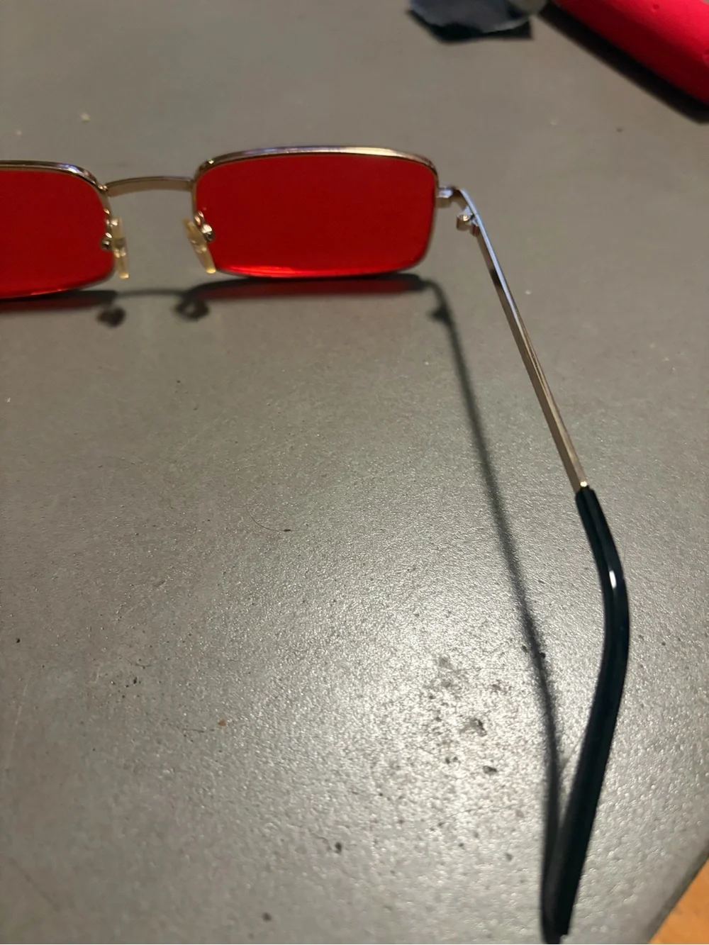 Red Rectangular Men’s Sunglasses